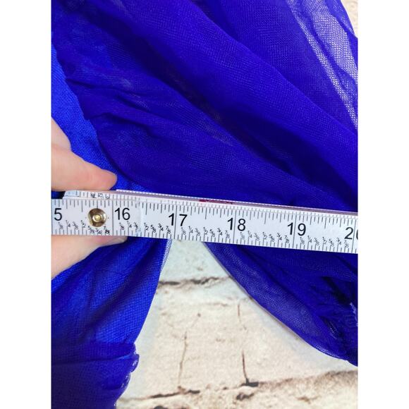 Wayward Fancies eShakti Dress Womens Medium Cobalt Mesh Dark Romantic Boho - Picture 12 of 16